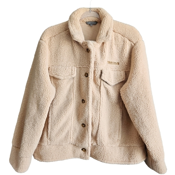 SIMPLY SOUTHERN CAMEL SOFT SHERPA SHACKET JACKET SZ LARGE - Picture 2 of 10